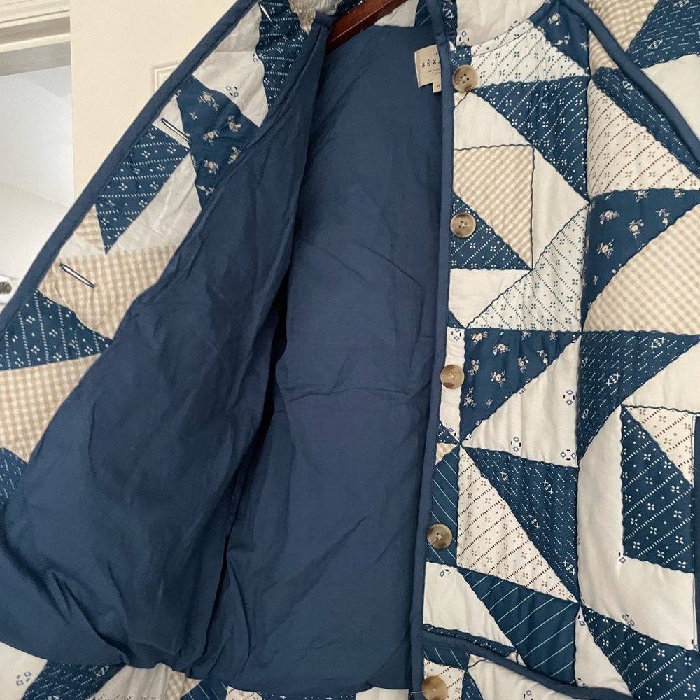 Sezane Leopold patchwork cotton Jacket 36 - image 3